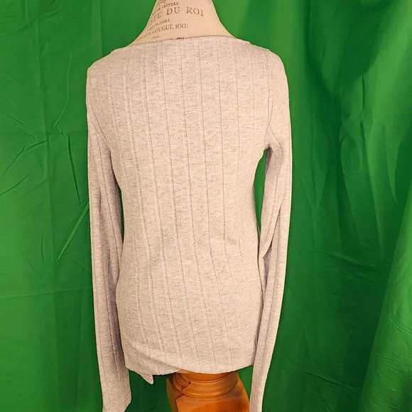 Anthropologie Womens Gray Ribbed Tunic Sweater Medium - Picture 2 of 5